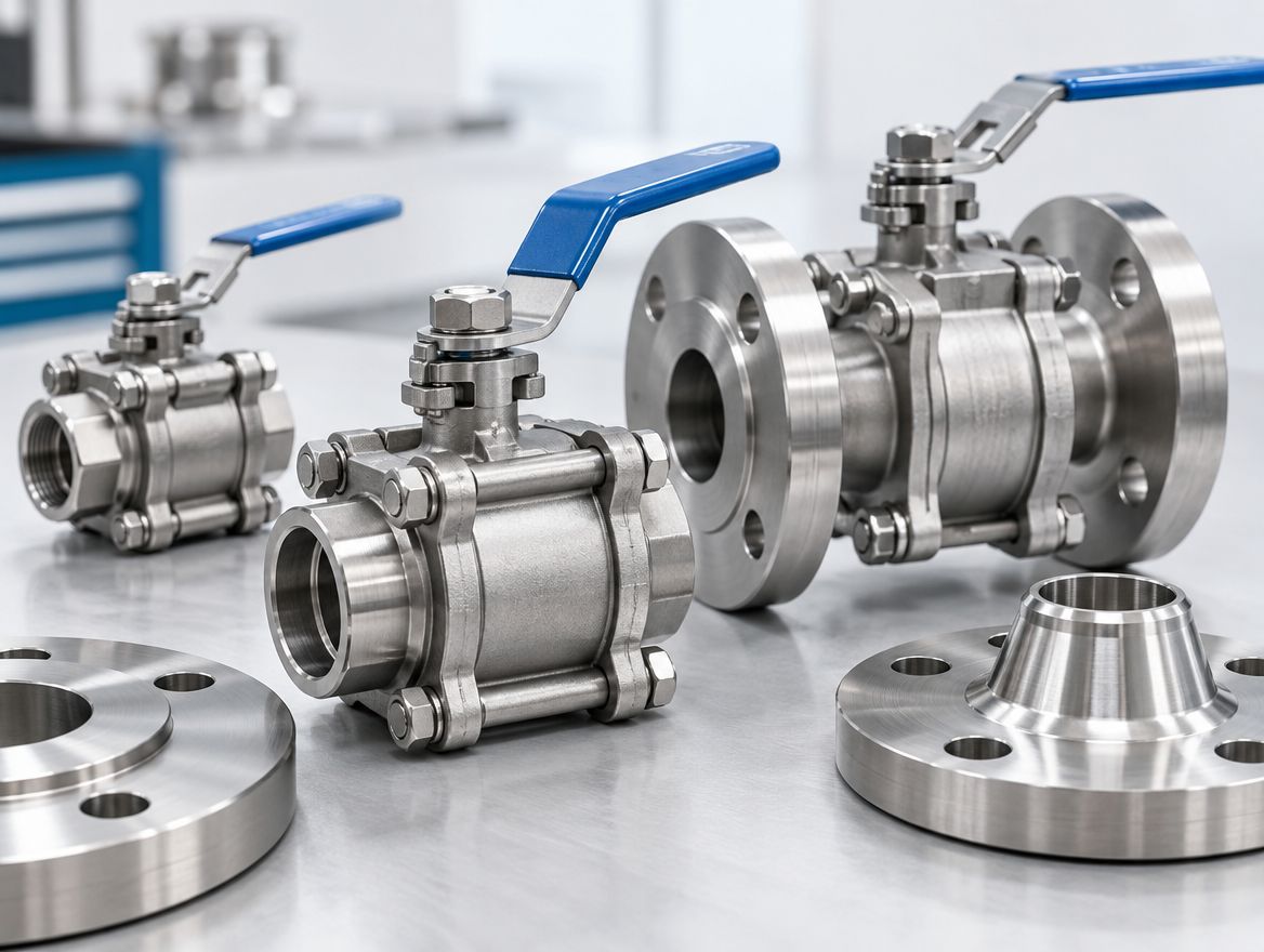Stainless steel ball valves and flanges